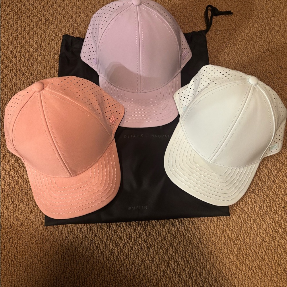 Melin Women's Pastel Baseball Cap Set for $100 or $35 for one, pink, lav & blue - Picture 2 of 3